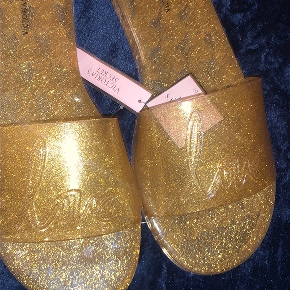 Rare VS Gold Glitter Slides - Picture 2 of 3